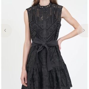 Christy Lynn Emerson Dress: Black Lace Mini Dress